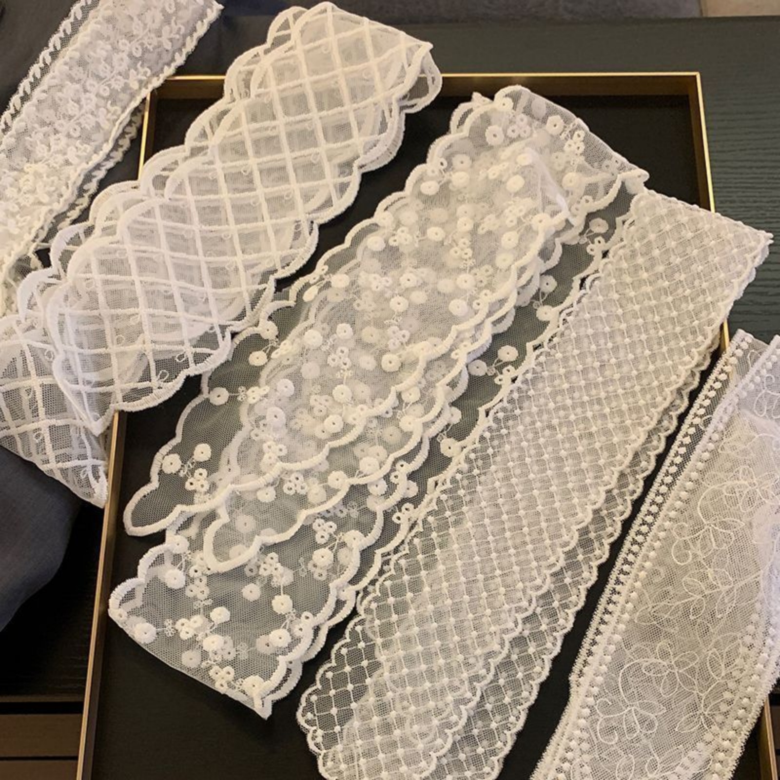 Women'S Korean Accessories - Korean Ins White Lace Ribbon Scarf
