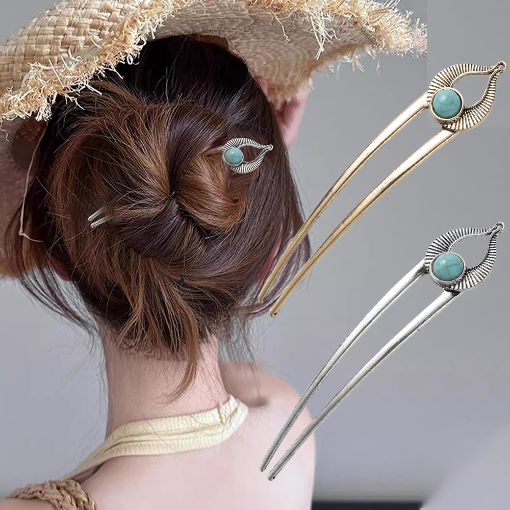 Women Accessories In Egypt - Egypt Turquoise U Shape Hair Fork