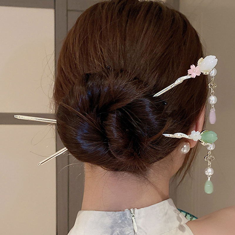 Women'S Vintage Accessories - Vintage Flower Pearl Tassel Hairpin for