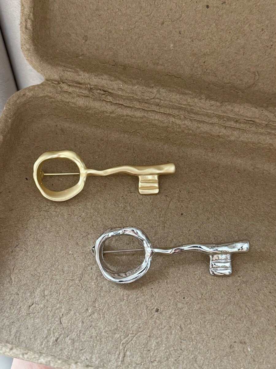 Women'S Accessories For Formal Wear - Abstract Key Brooch For Women -