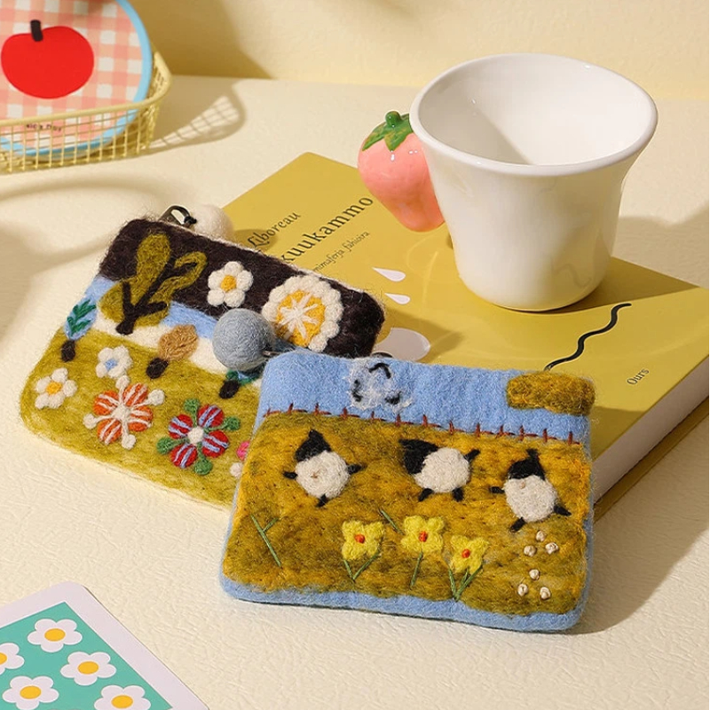 Women Accessories Nepal - Handmade Nepal Wool Felt Coin Purse