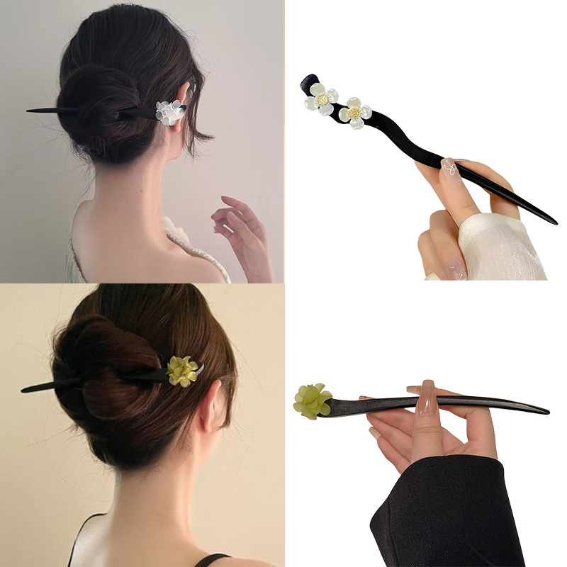 Women'S Vintage Accessories - Vintage Chinese Style Wooden Flower Hair