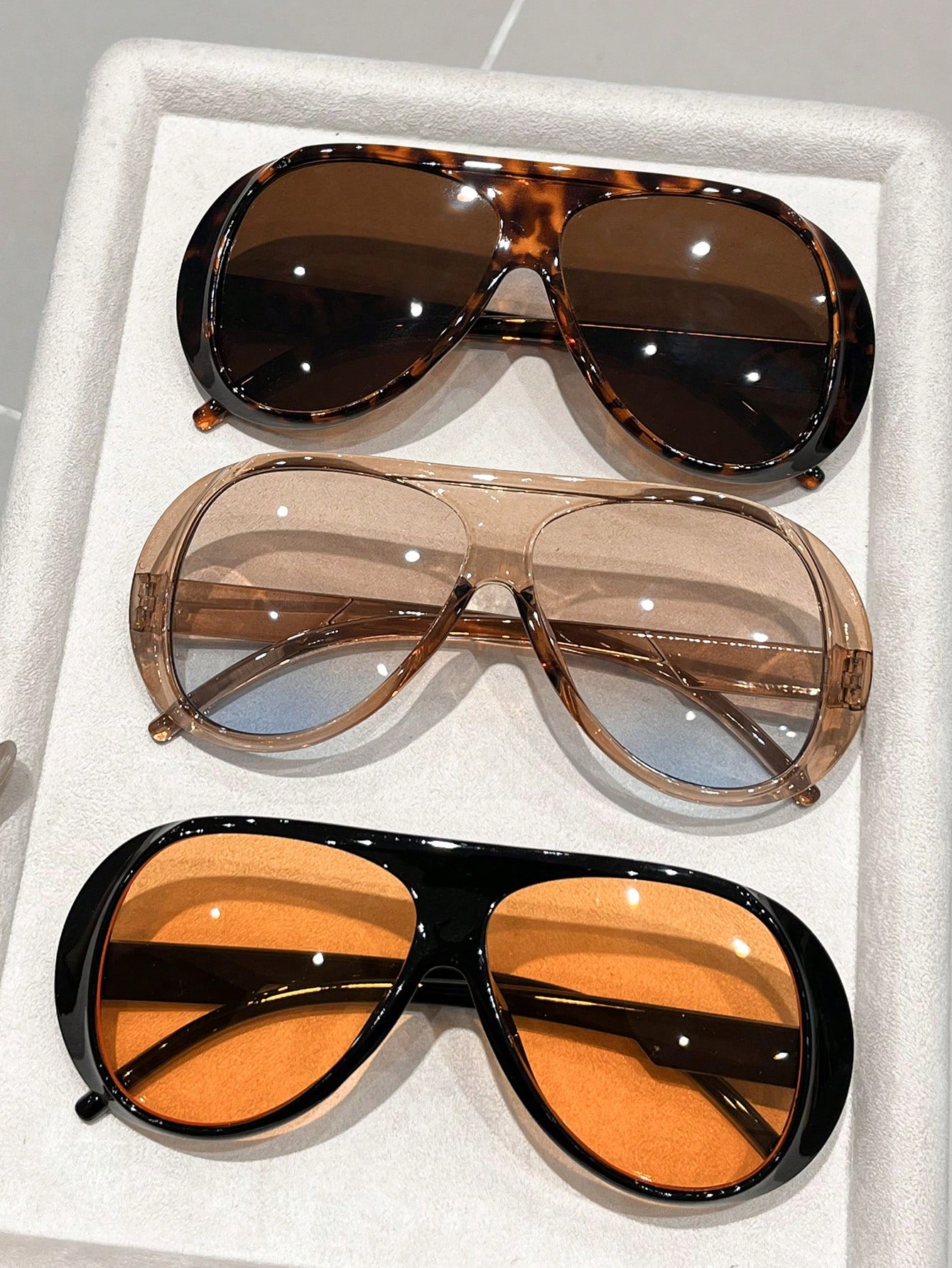 Women Accessories Trendy - 1Pc Women Leopard Pilot Frame Sunglasses