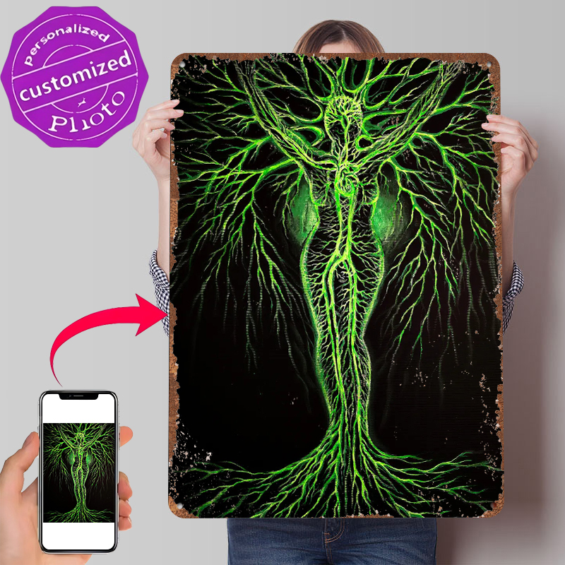 Women Accessories Poster - Green Tree Woman Printed Poster Wall