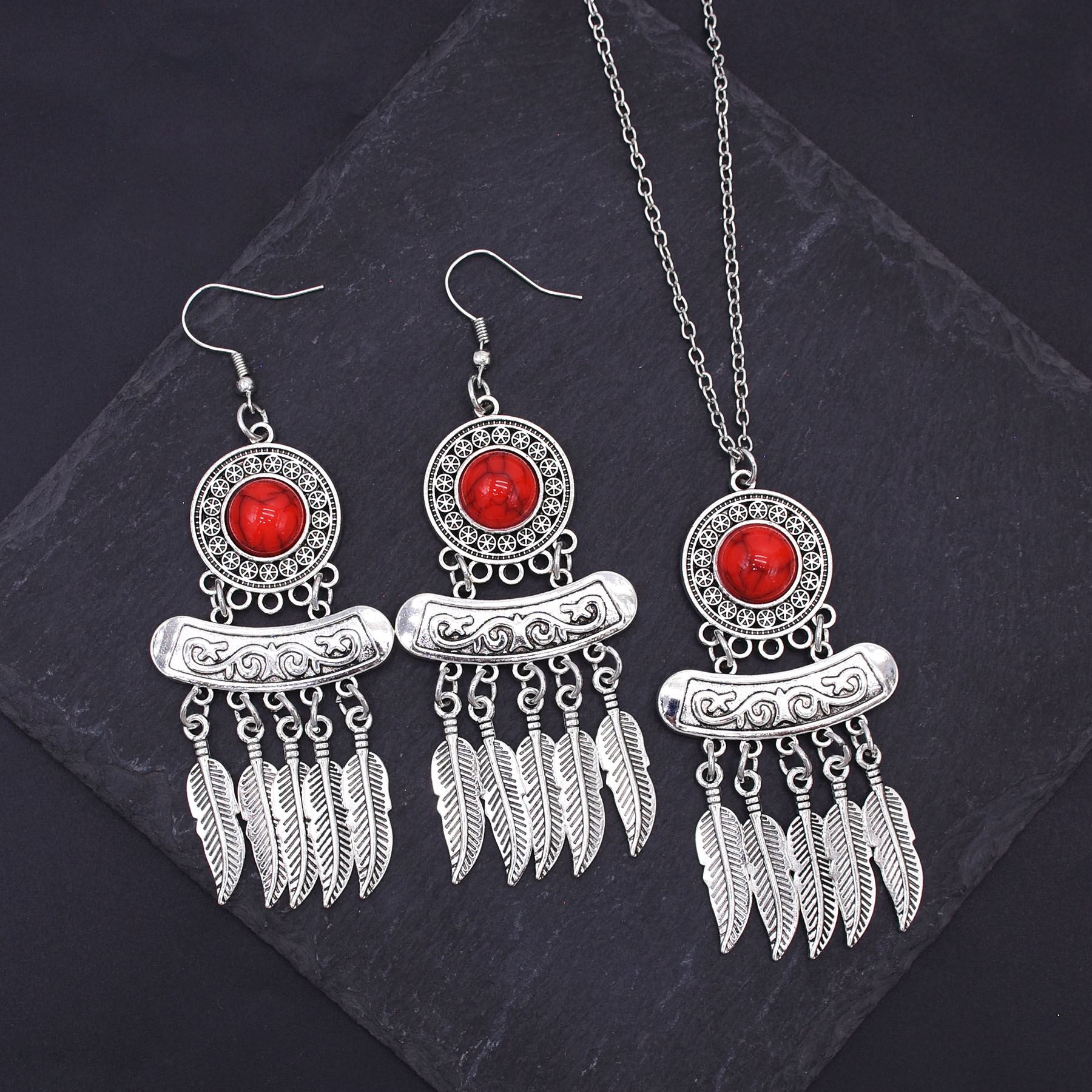 Women Accessories Nepal - Vintage Silver Ethnic Alloy Carved Pendant