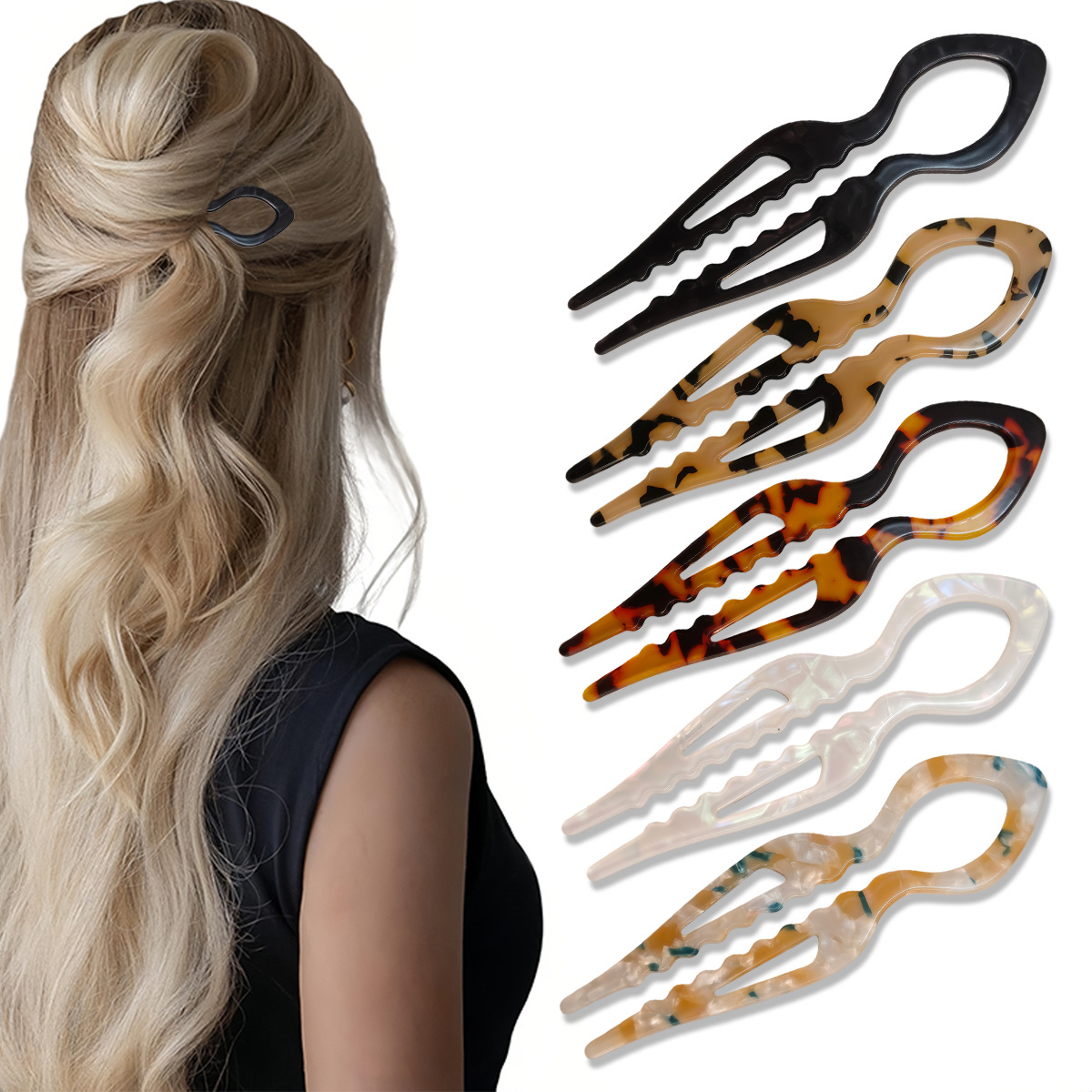 U-Shaped Hair Sticks Tortoises - Women Accessories Trendy incelemesi ve fiyatı