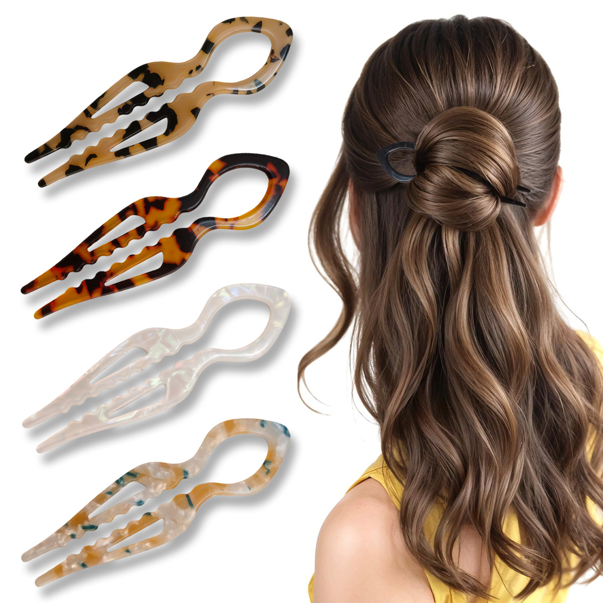U-Shaped Hair Sticks Tortoises - Women Accessories Trendy incelemesi ve fiyatı