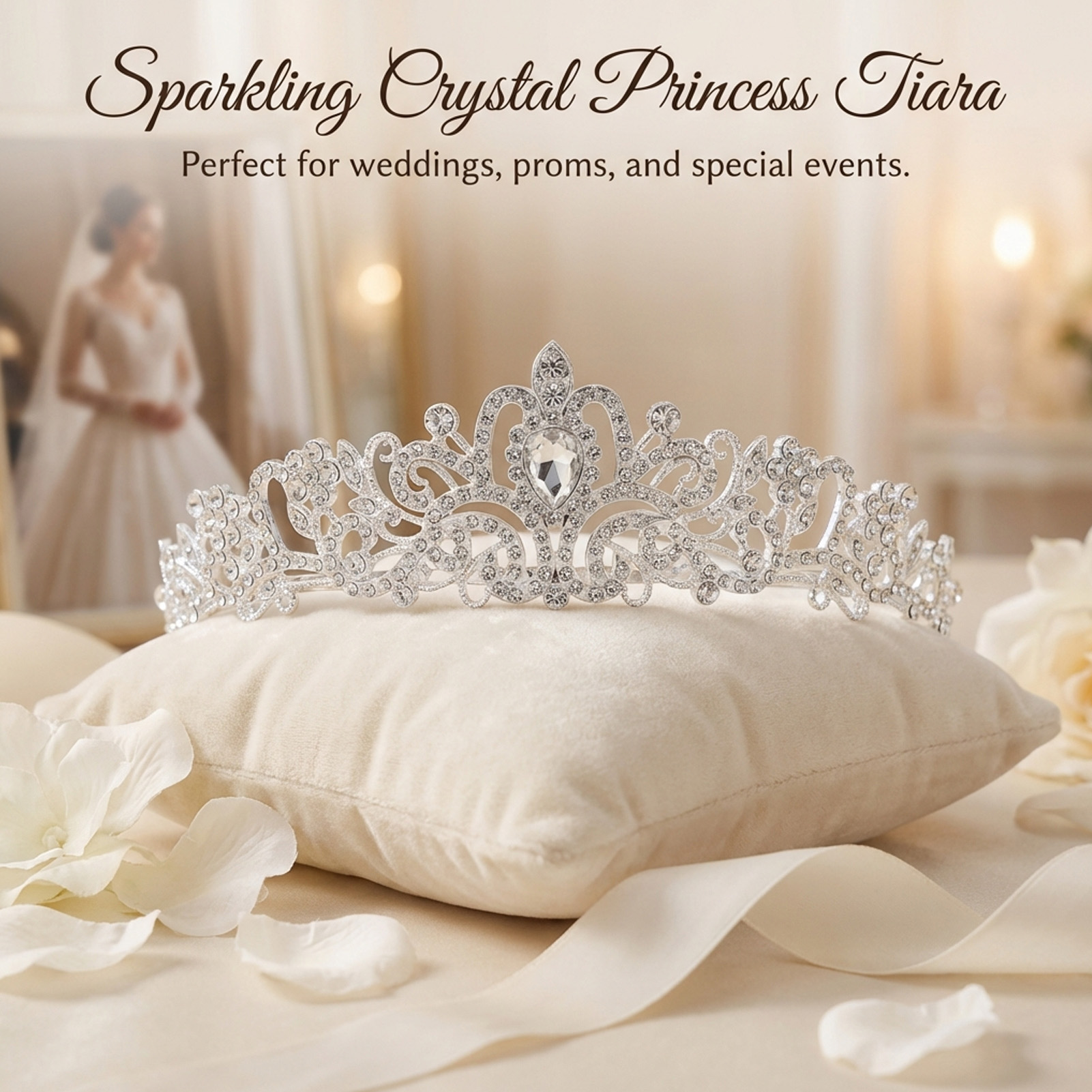 Elegant Bridal Crown Sparkly R - Women'S Accessories And Jewelry incelemesi ve fiyatı