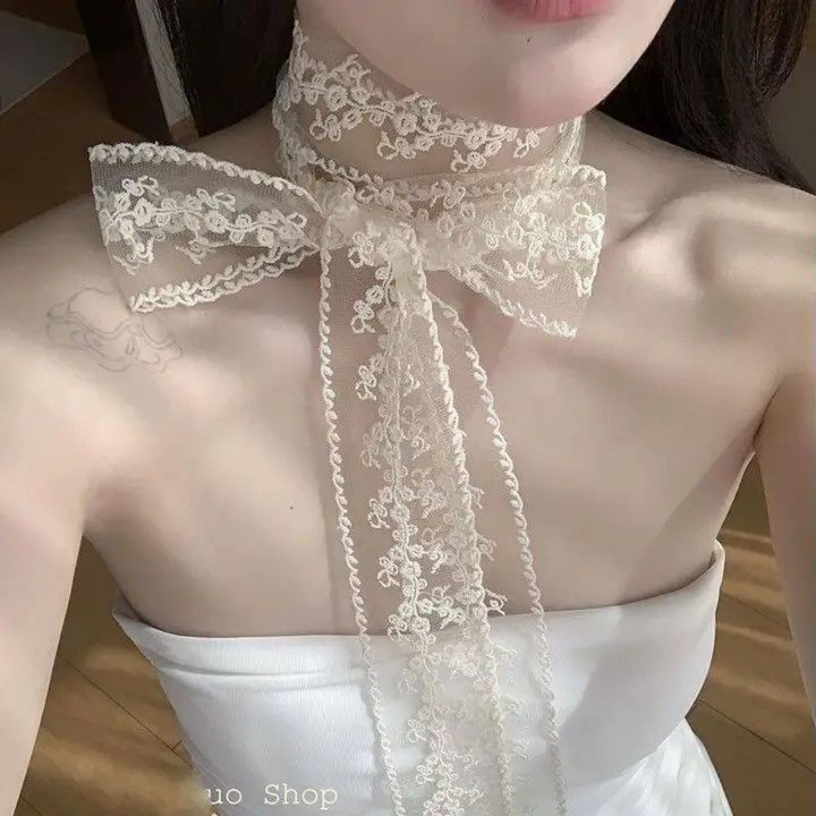 Korean Ins White Lace Ribbon S - Women'S Korean Accessories incelemesi ve fiyatı