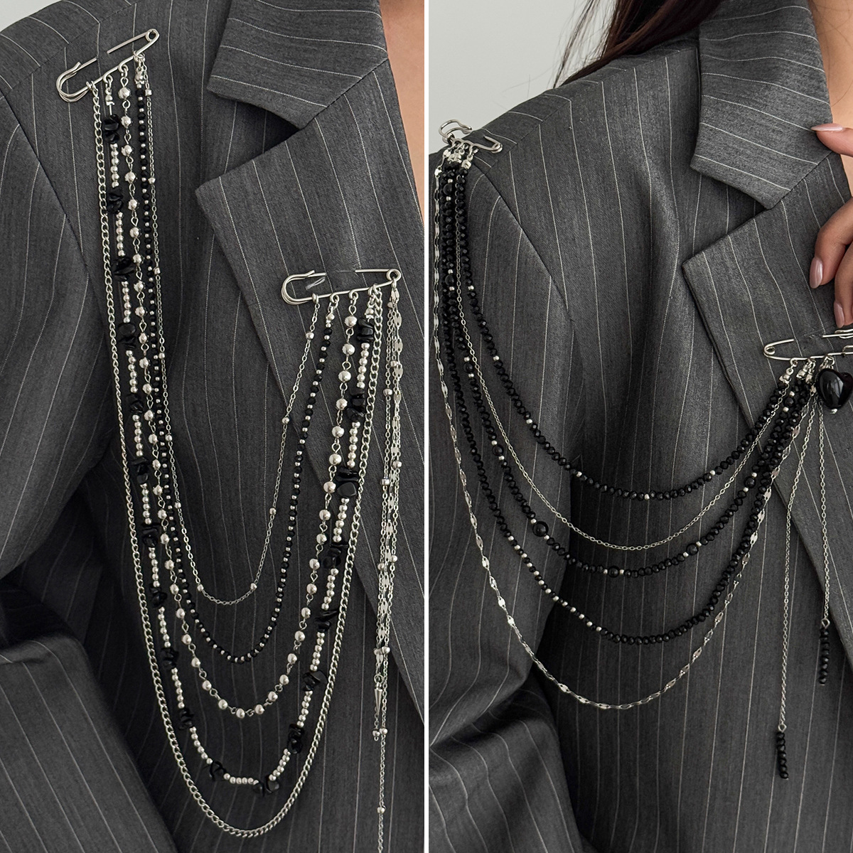 Punk Hip Hop Long Crystal Broo - Women Accessories Trendy incelemesi ve fiyatı