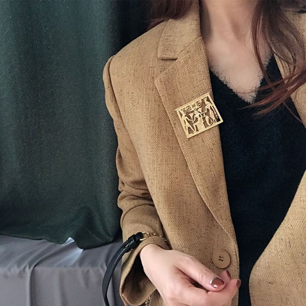 Gold Color Metal Hollow Badge  - Women Accessories In Egypt incelemesi ve fiyatı