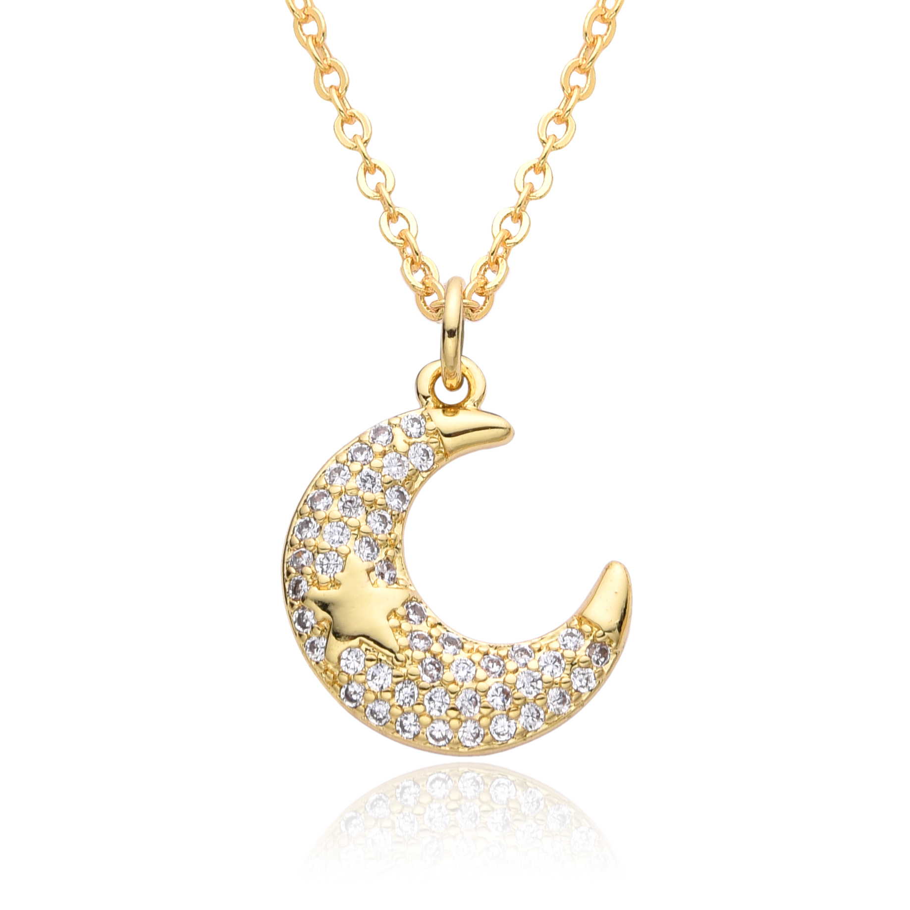 KPOP Gold Color Moon Charms Mi - Women Accessories In Wholesale incelemesi ve fiyatı
