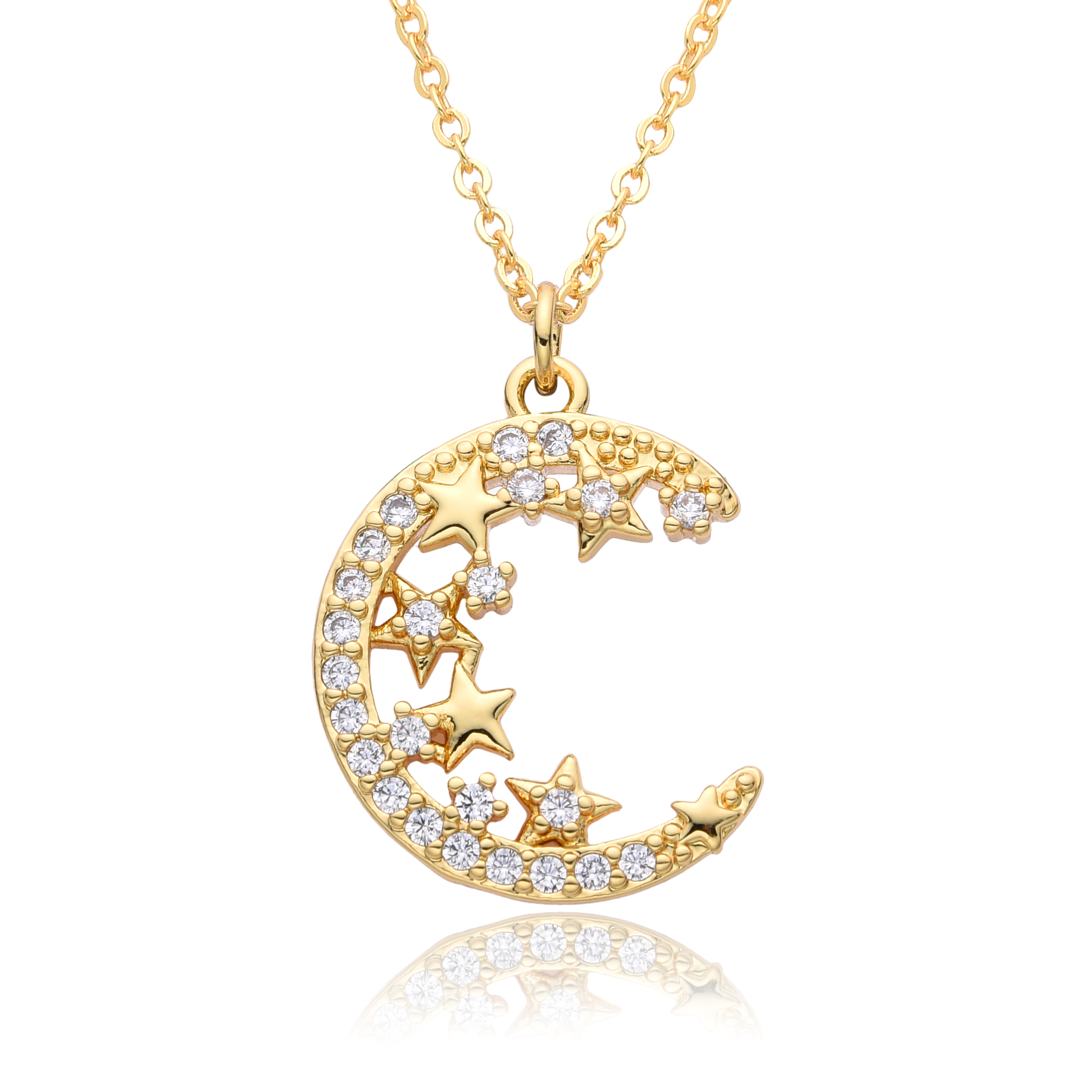 KPOP Gold Color Moon Charms Mi - Women Accessories In Wholesale incelemesi ve fiyatı