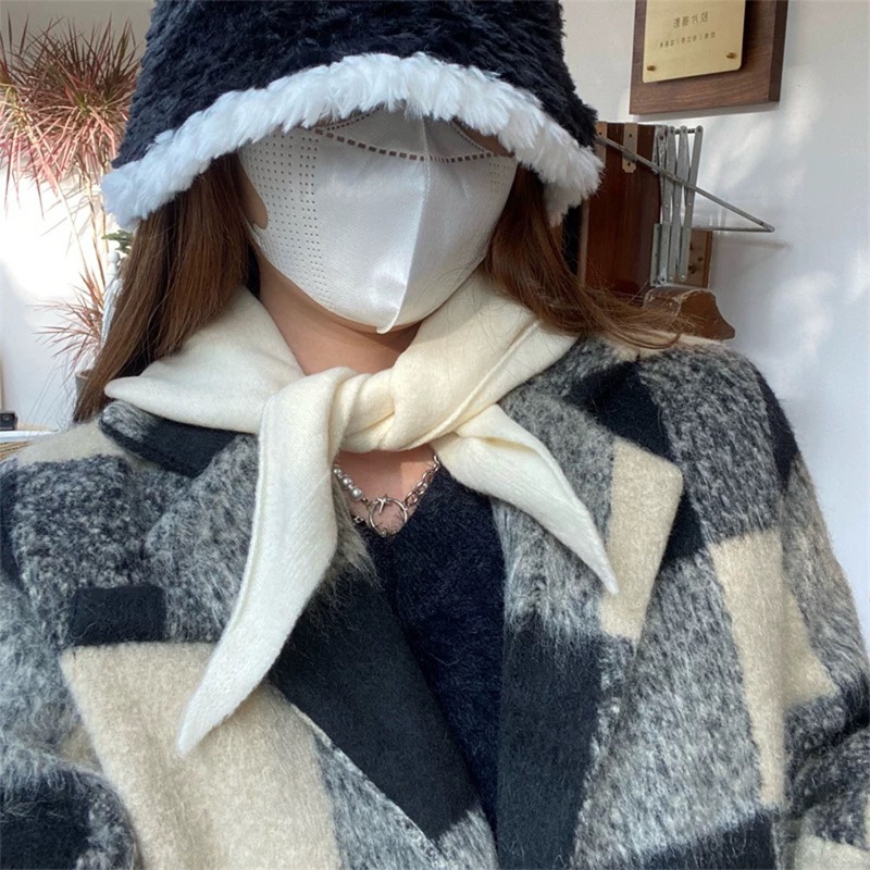 Wool Knitted Triangle Scarf Wa - Women'S Korean Accessories incelemesi ve fiyatı