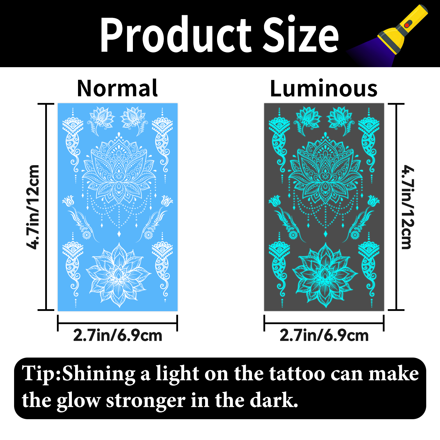 10 Sheets Glow in the Dark Tat - Women Accessories India incelemesi ve fiyatı