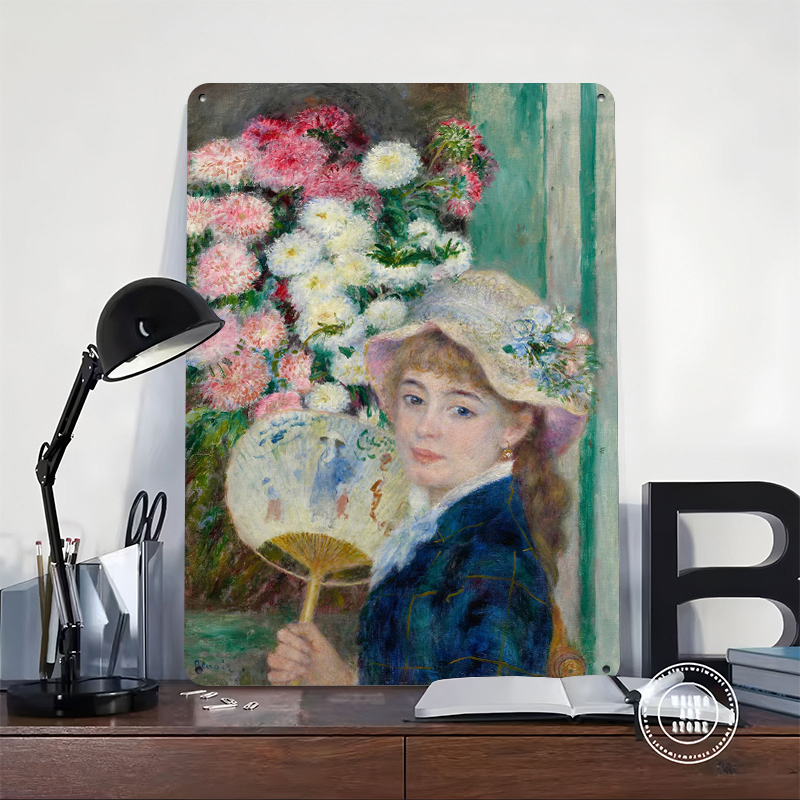 Young Woman With Fan and Flowe - Women Accessories Poster incelemesi ve fiyatı
