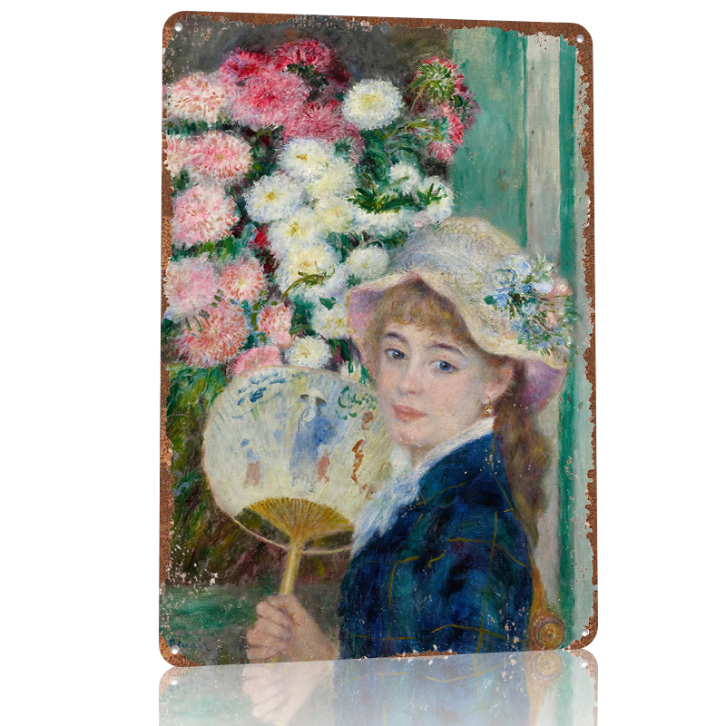 Young Woman With Fan and Flowe - Women Accessories Poster incelemesi ve fiyatı