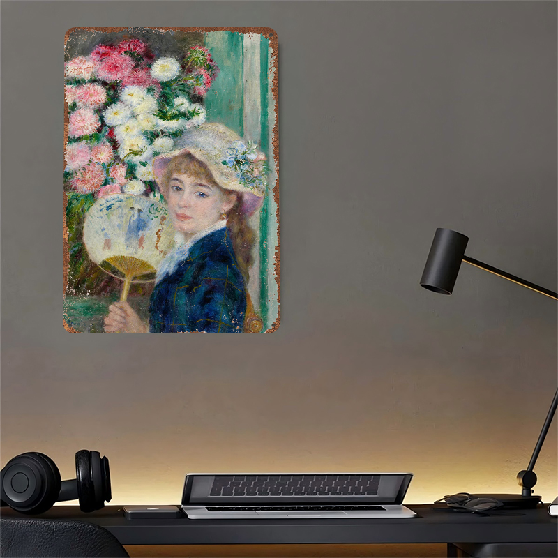 Young Woman With Fan and Flowe - Women Accessories Poster incelemesi ve fiyatı