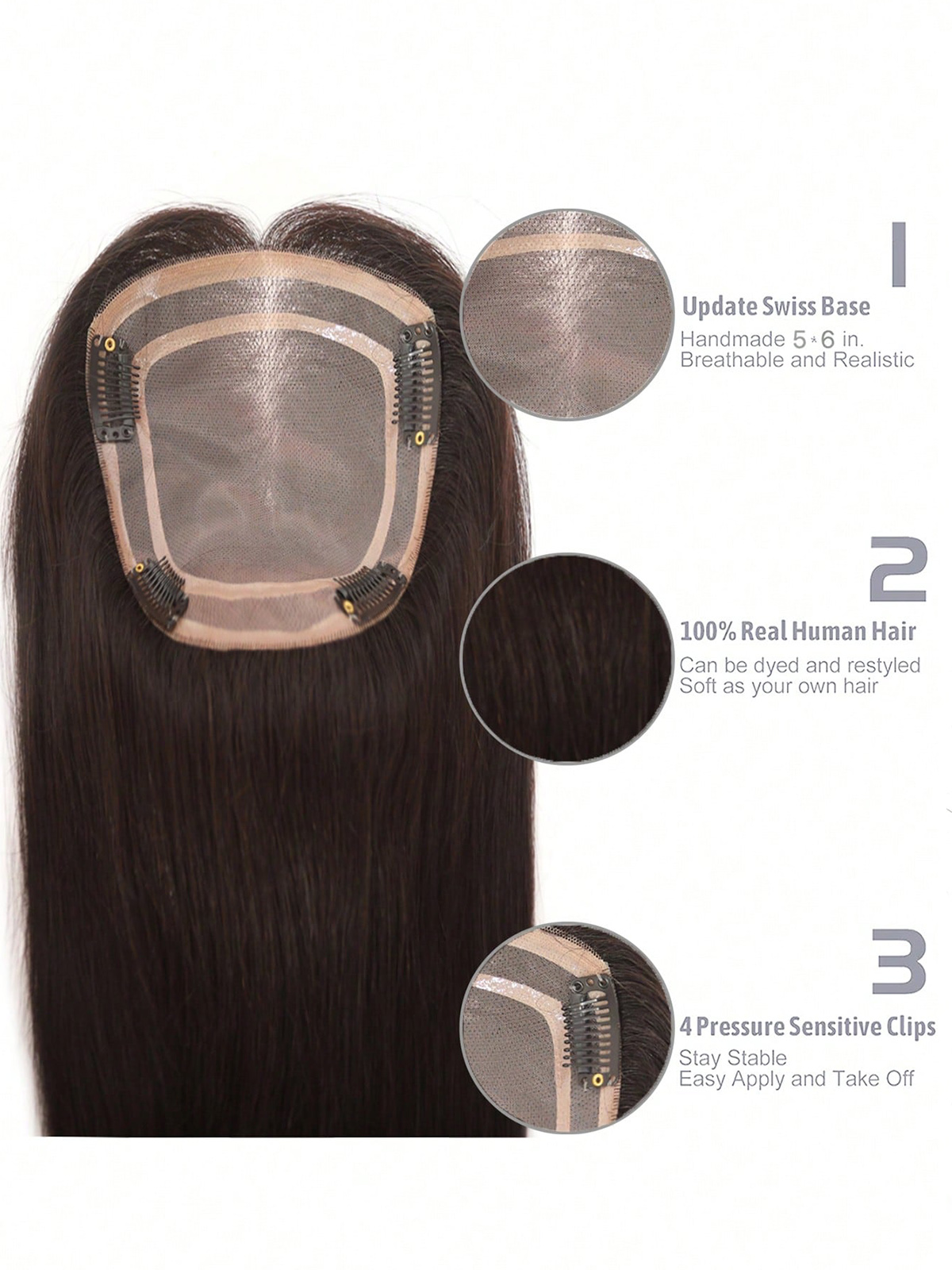 100% Real Human Hair Toppers f - Women Accessories India incelemesi ve fiyatı