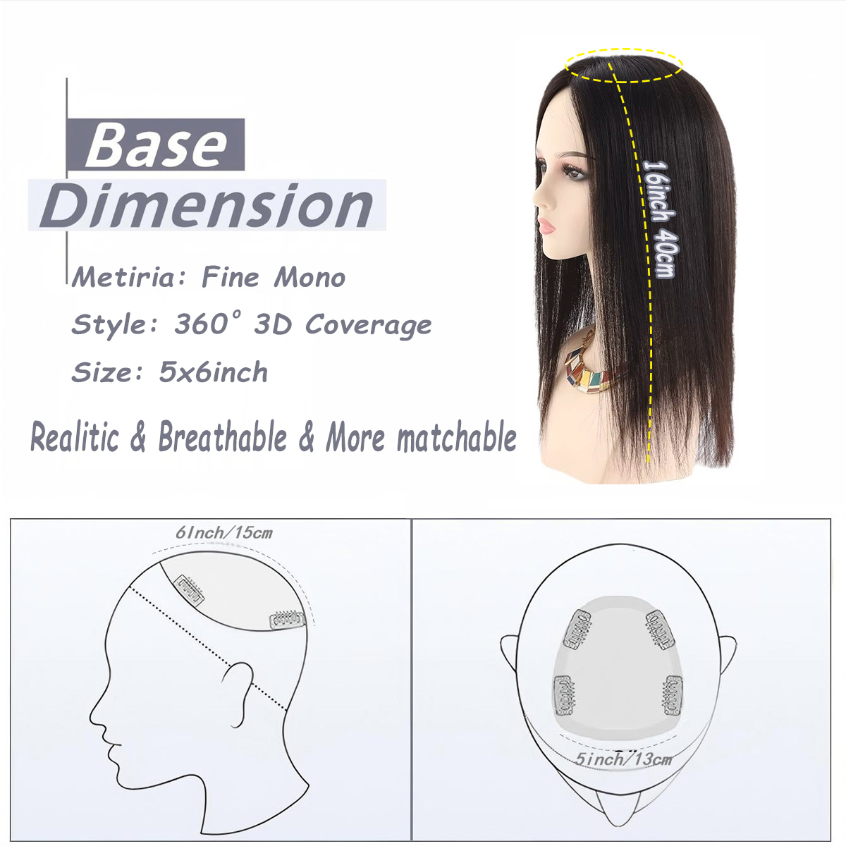 100% Real Human Hair Toppers f - Women Accessories India incelemesi ve fiyatı