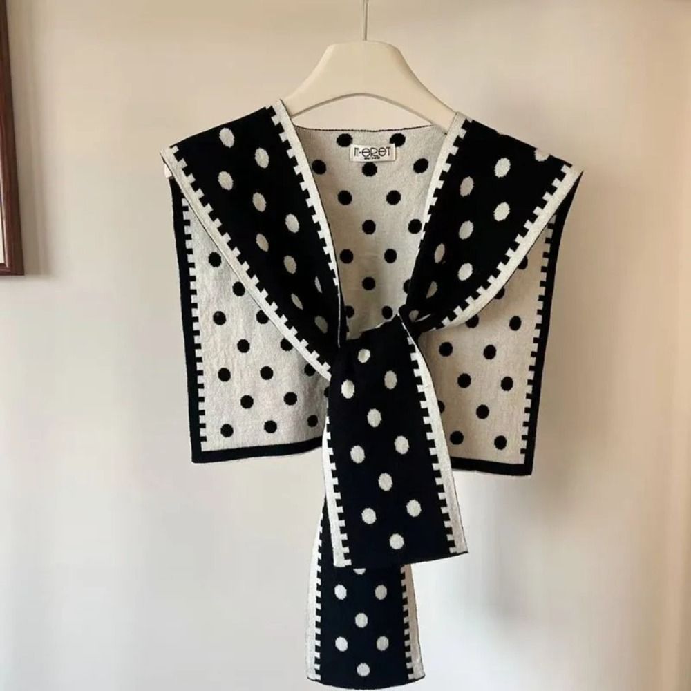 Retro Cape Polka Dot Knitted S - Women'S Korean Accessories incelemesi ve fiyatı