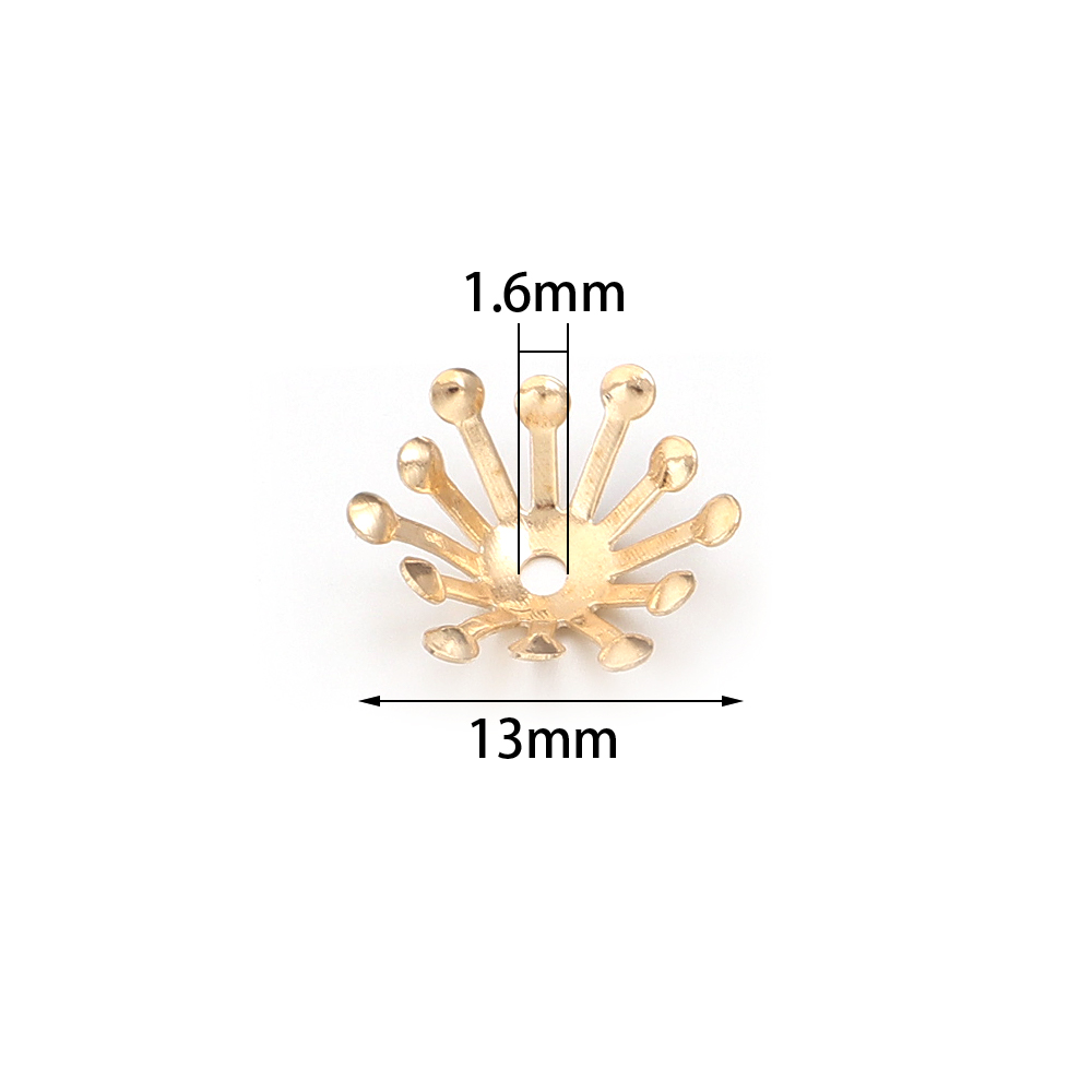 100Pcs Diameter 13MM Gold Colo - Women Accessories In Wholesale incelemesi ve fiyatı