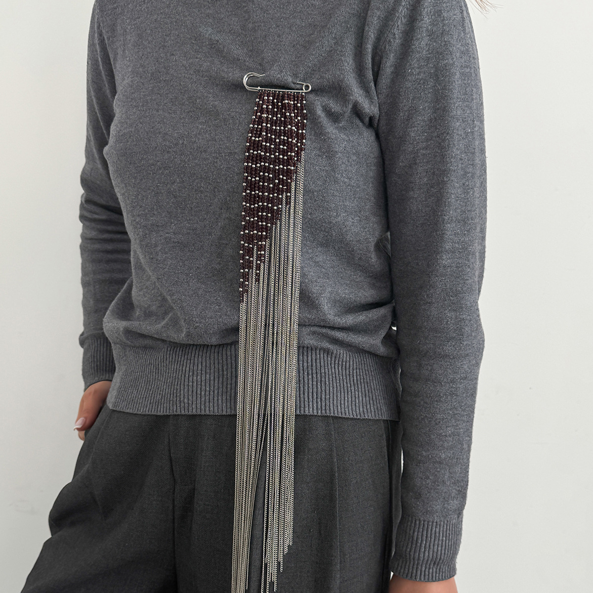 Silver Color Tassel Chain Broo - Women'S Accessories And Jewelry incelemesi ve fiyatı