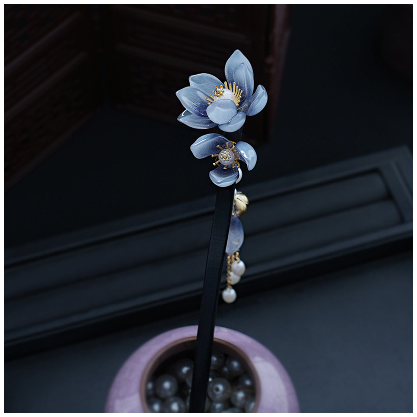 Blue Flower Hair Stick Vintage - Women'S Vintage Accessories incelemesi ve fiyatı