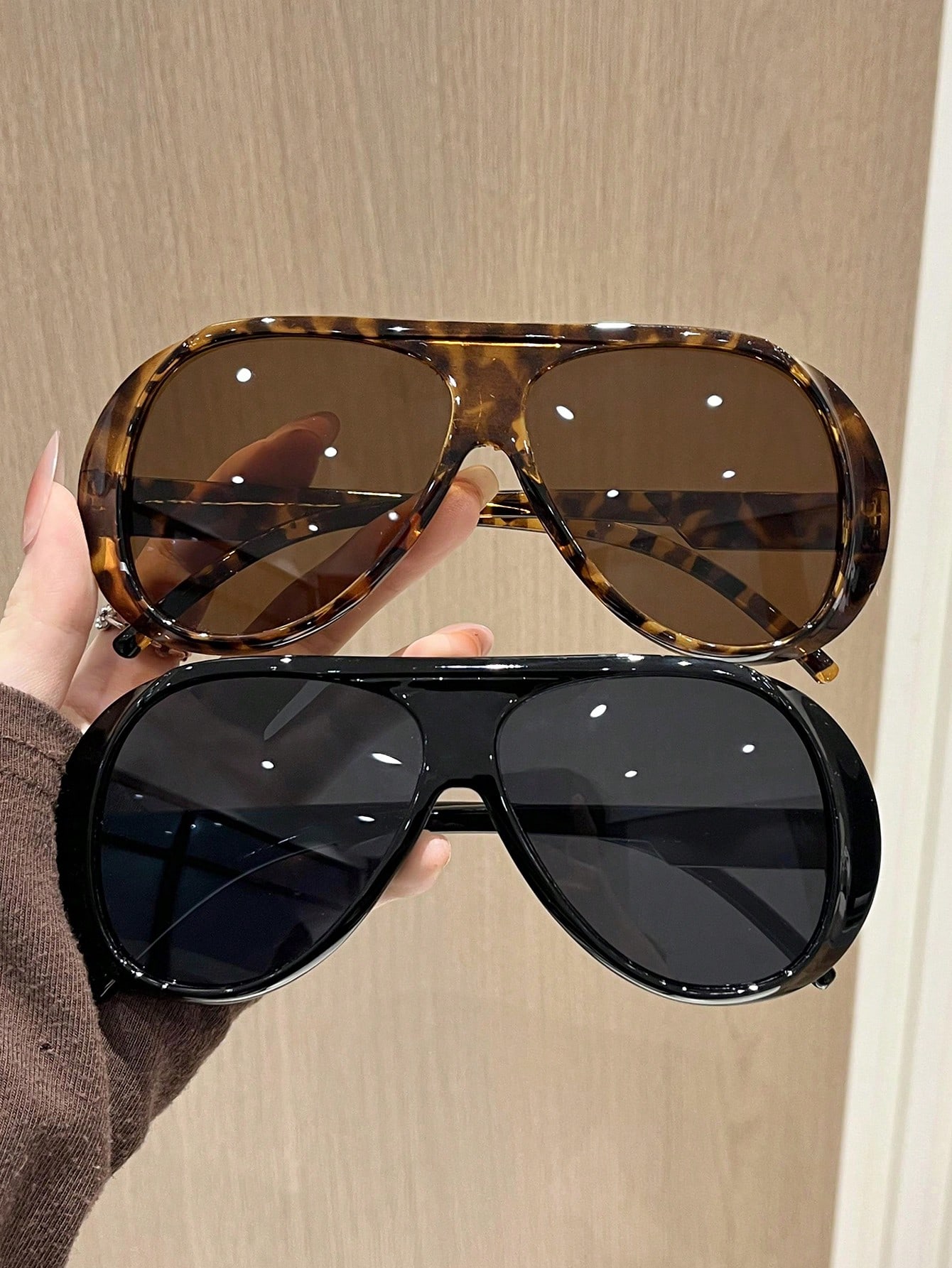 1Pc Women Leopard Pilot Frame  - Women Accessories Trendy incelemesi ve fiyatı