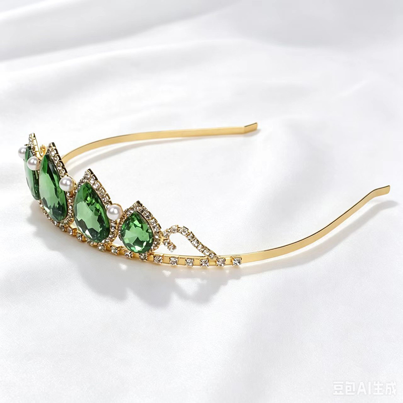 Green Water Drop Rhinestone Cr - Women'S Vintage Accessories incelemesi ve fiyatı