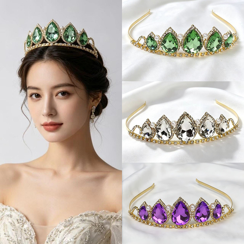 Green Water Drop Rhinestone Cr - Women'S Vintage Accessories incelemesi ve fiyatı